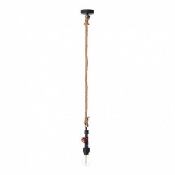 Pendul Cojom Robi Rope, robinet Industrial, Metal, E27, 60W, Bronz si franghie