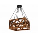 Lustră Cojom  KUBO 4N – lemn ars, stil rustic-industrial