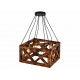 Lustră Cojom  KUBO 4N – lemn ars, stil rustic-industrial