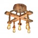 Candelabru Elegant lucrat Manual din Lemn, 5 x E27