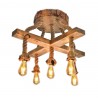 Candelabru Elegant lucrat Manual din Lemn, 5 x E27